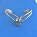 Vintage Silver Cuff Bracelet - Beautiful Seascape w/ Rainbow Inlay