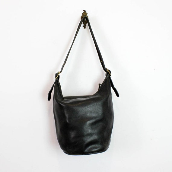 Coach bucket bag / black leather slouchy hobo by OmniaVTG on Etsy