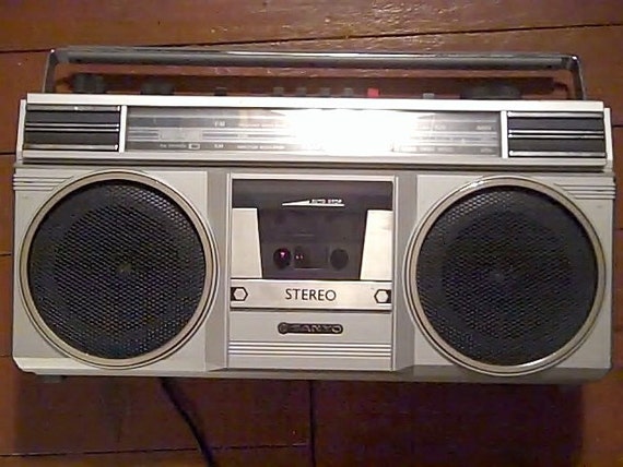 Vintage Sanyo Boom Box Radio Cassette Player 80s By Naetrick 5210