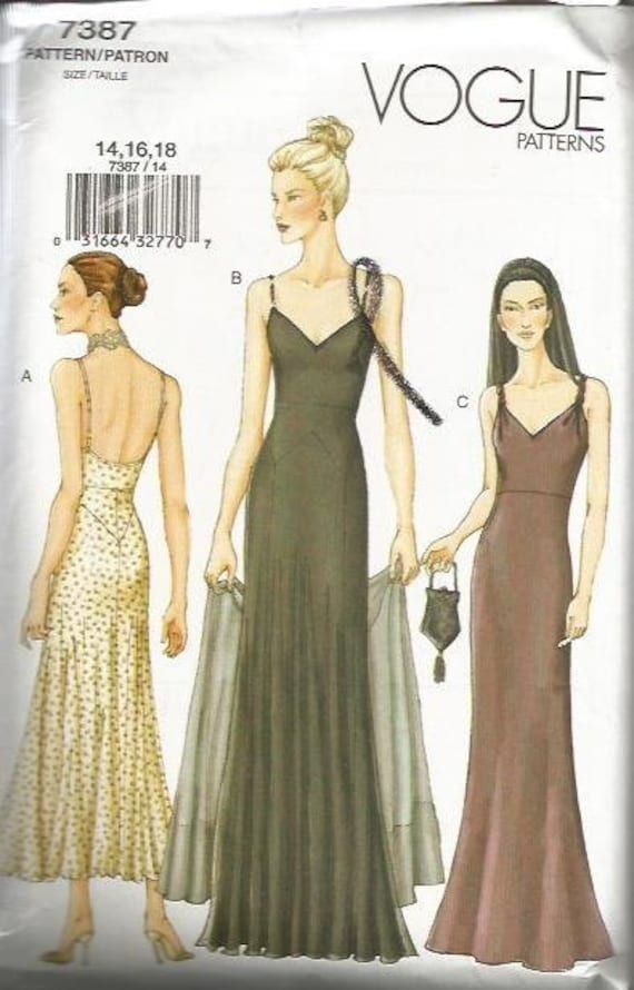 Vogue 7387 Evening Dress pattern SZ 14-18