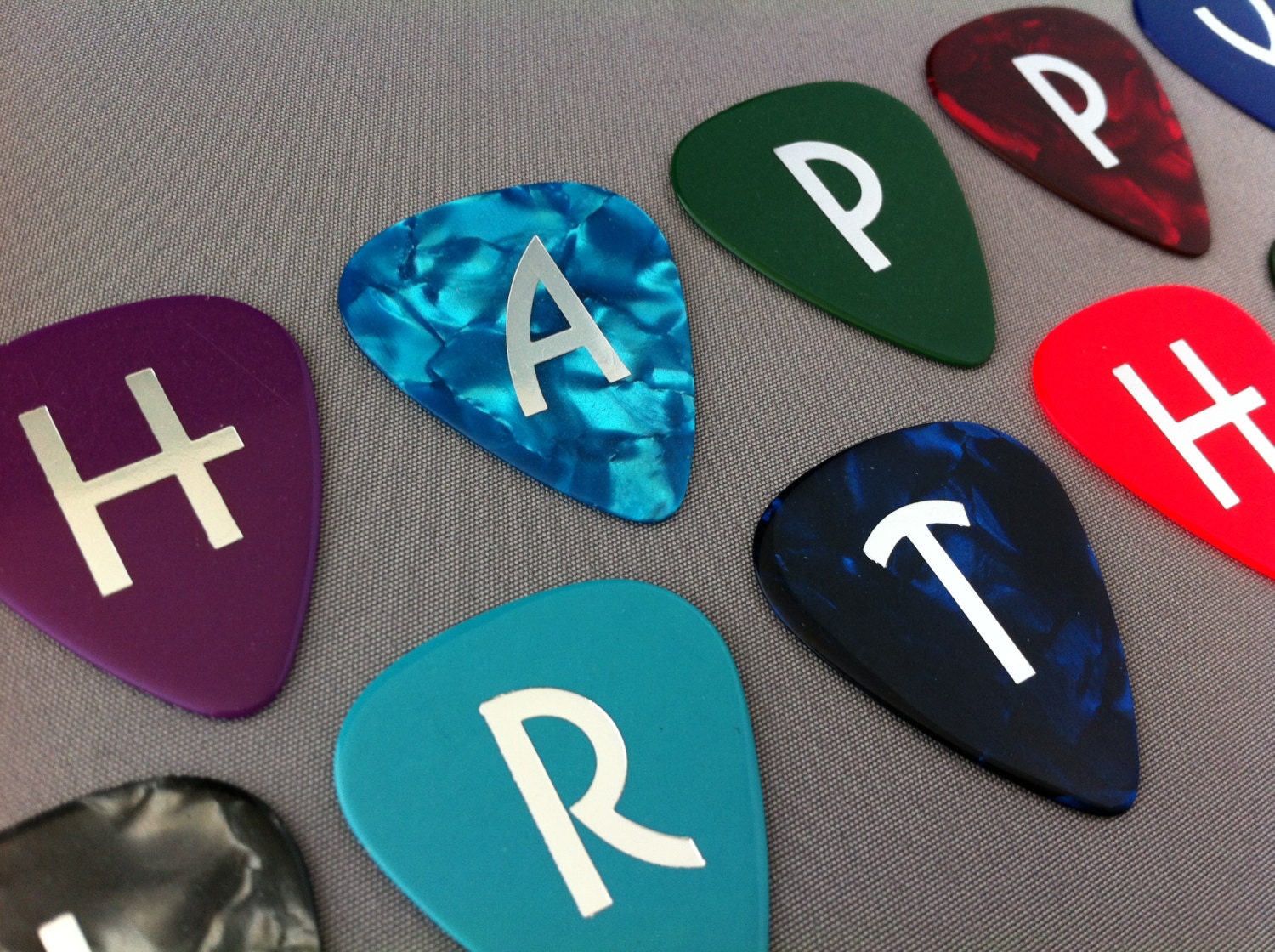 HAPPY BIRTHDAY Guitar Picks set Great as cake decorations