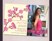 Cherry Blossom Photo Graduation printable announcement or party invitation - Printed version available Il_170x135