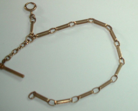 Antique Victorian 12K Solid Rose gold Watch Chain- STEAMPUNK