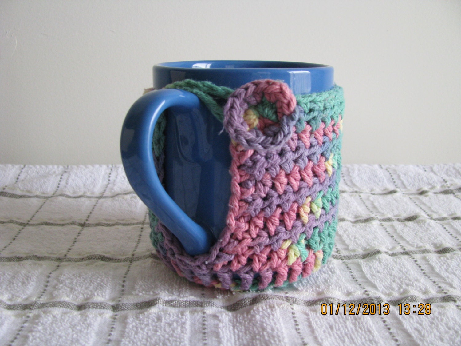 mug coaster cozy cover crochet cotton large size