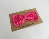 Large Crocheted Hot Pink Hair Bow