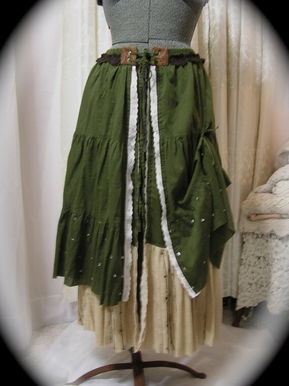 Renaissance Skirt Cover bohemian skirt wrap boho recycled
