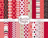 25% OFF SALE Digital Valentine Paper Pack - Personal and Commercial Use - In Love Il_170x135