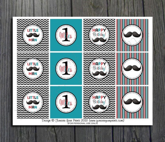 Little Man Party - Cupcake Toppers Il_570xn
