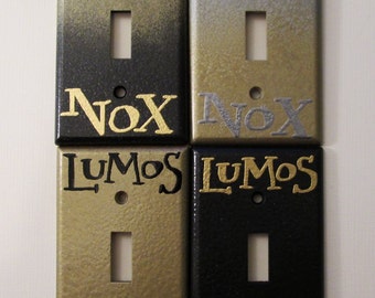 LAST CHANCE!!! Lumos Nox Gold Standard Light Switch Plate - DeeplyDapper Spells