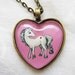 Cute Baby Unicorn Fantasy Jewelry -HEART GLASS PENDANT