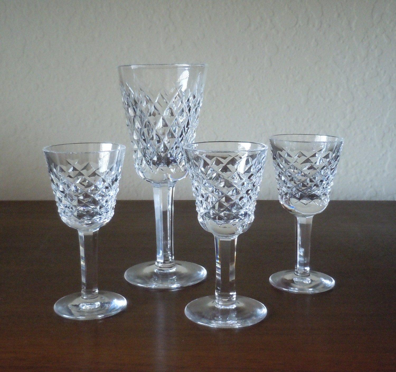 Waterford Crystal Three Small Liqueur/Cordial Glasses and One