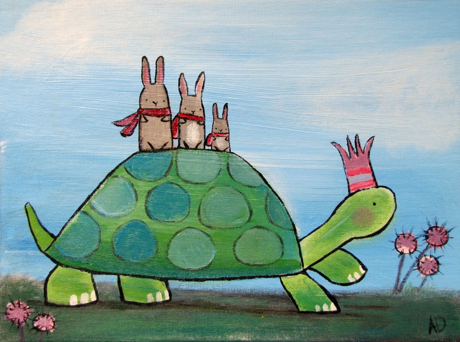 Nursery Wall Art Children Decor Original Acrylic Painting