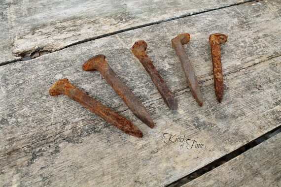 Rusty Railroad Spikes - Set of 5 - Repurpose for Coat Hooks
