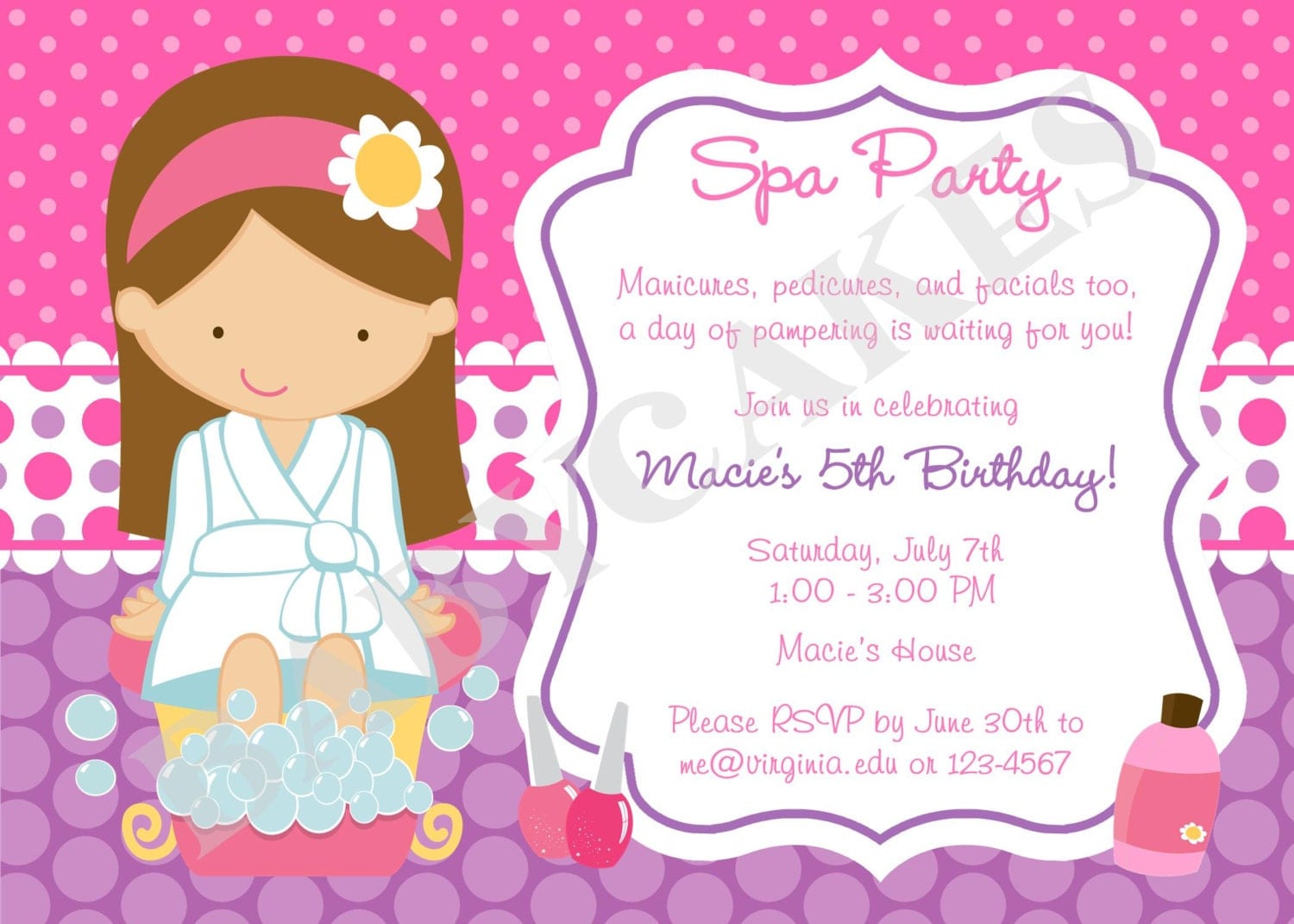 Spa Party Invitations 10