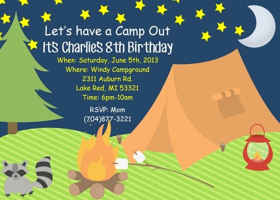 Printable Camp Out Birthday Invitations 8