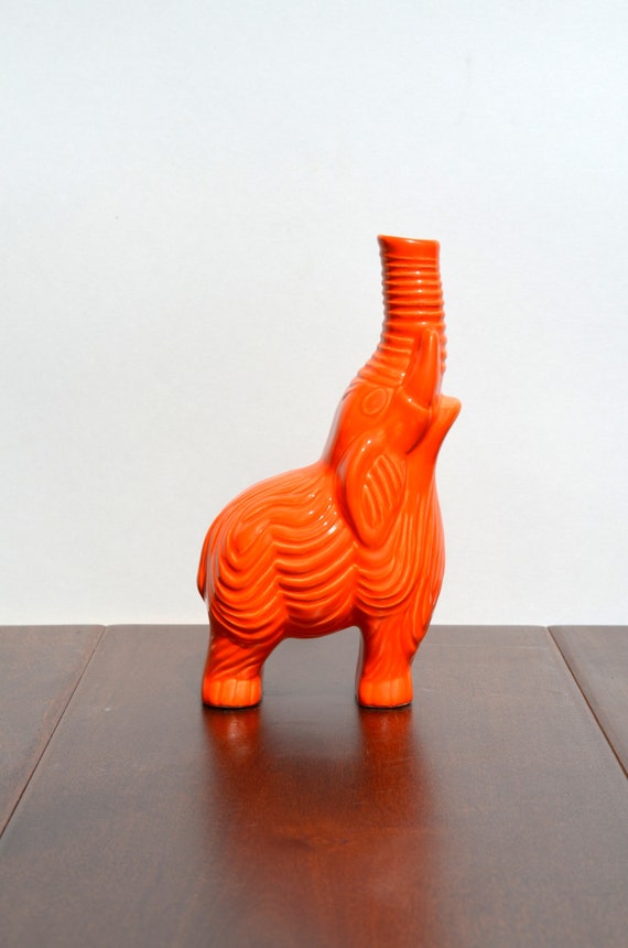 Vintage Ceramic Elephant Bud Vase, Bright Spring Colors