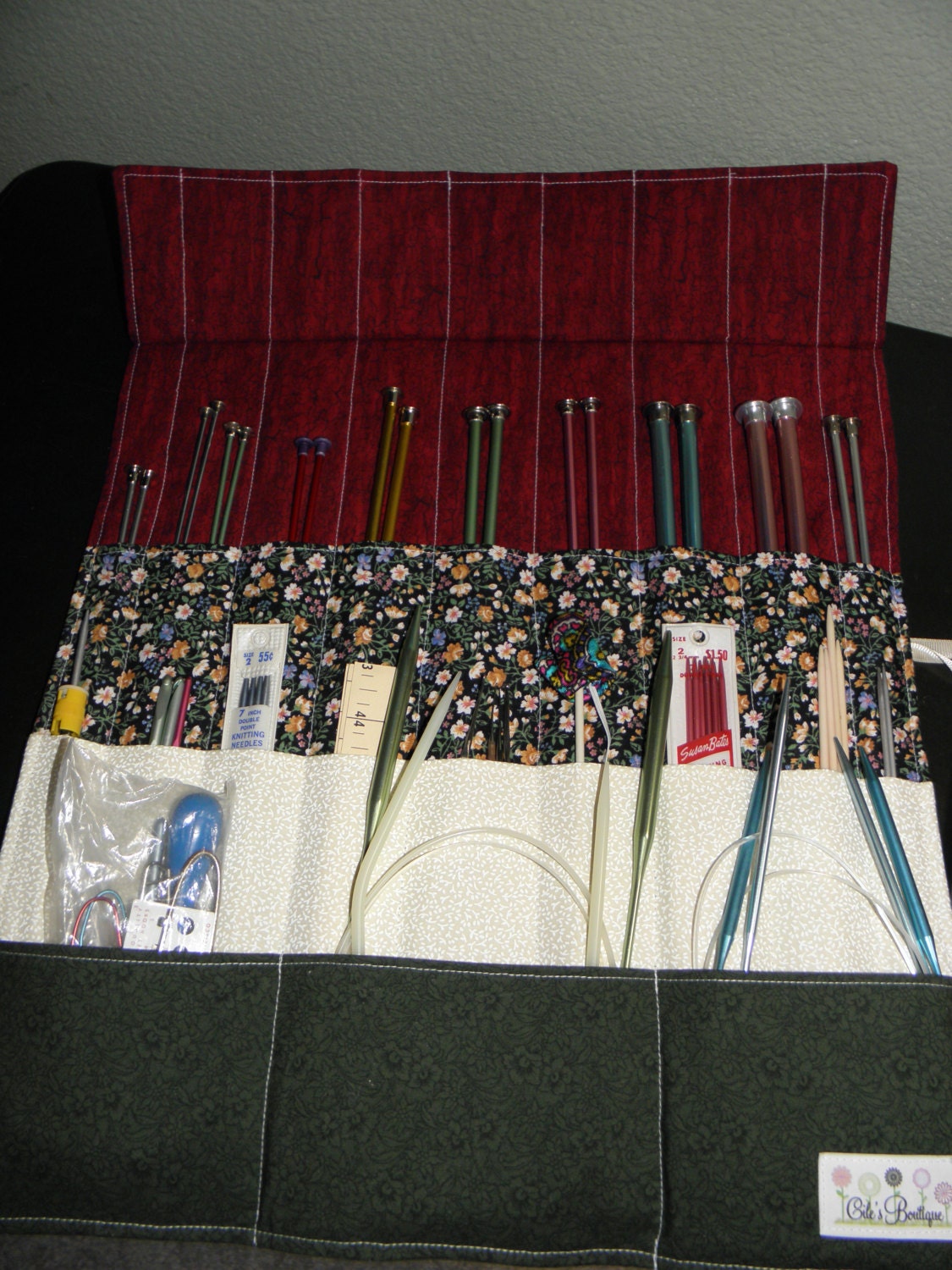 Knitting Needle Case/Roll Knitting/Crochet Needle Organizer