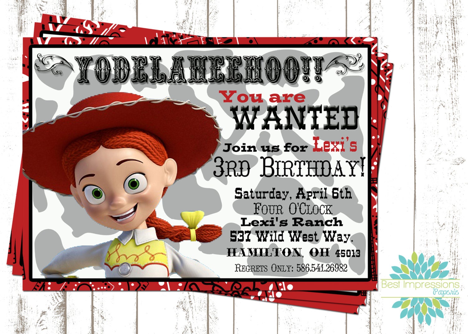 Jessie Toy Story Invitations 6