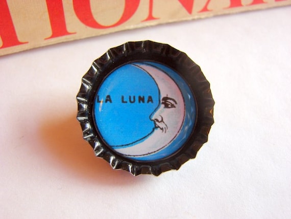 Buy 2 Sale Bottlecap Pin  Loteria Card  La Luna by mimiandlucy