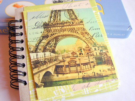 Mini Notebook  Vintage Paris And The Eiffel Tower  by mimiandlucy