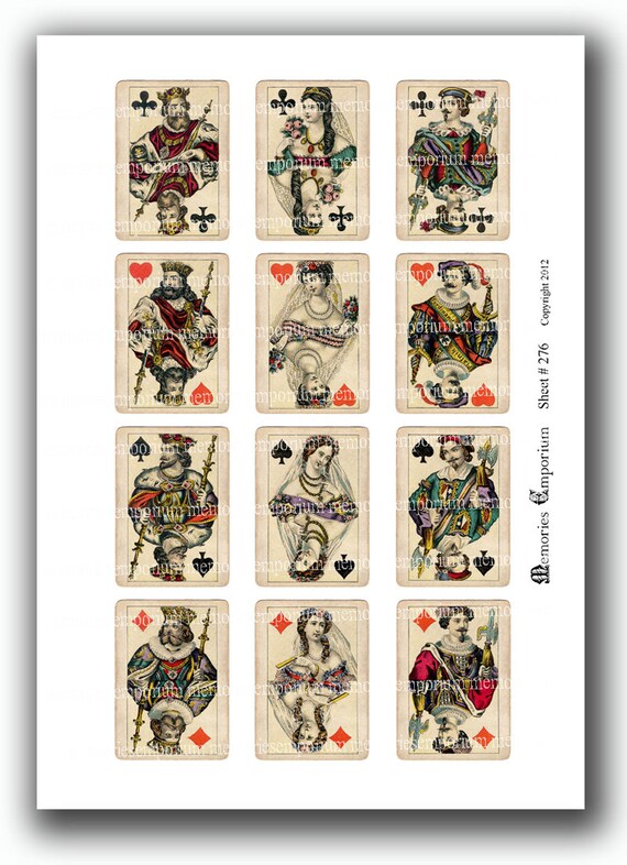 66 DECOUPAGE PAPER PLAYING CARDS