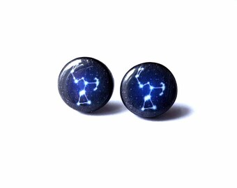 Orion constellation earrings- Orion earrings- Galaxy earrings- Orion ear posts- Hunter- Space Theme, Stars. Night Sky.