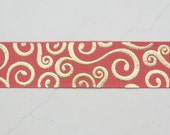 Elegant gold foil swirls on radiant red 7/8" grosgrain ribbon Il_170x135