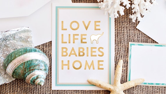 Gold Foil Love Life Babies Home, 5x7 Fine Art Print