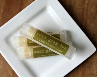 VACATION SALE Earl Grey Tea Lip Balm, Vegan Lip Balm, Organic Lip Balm, .15oz tube