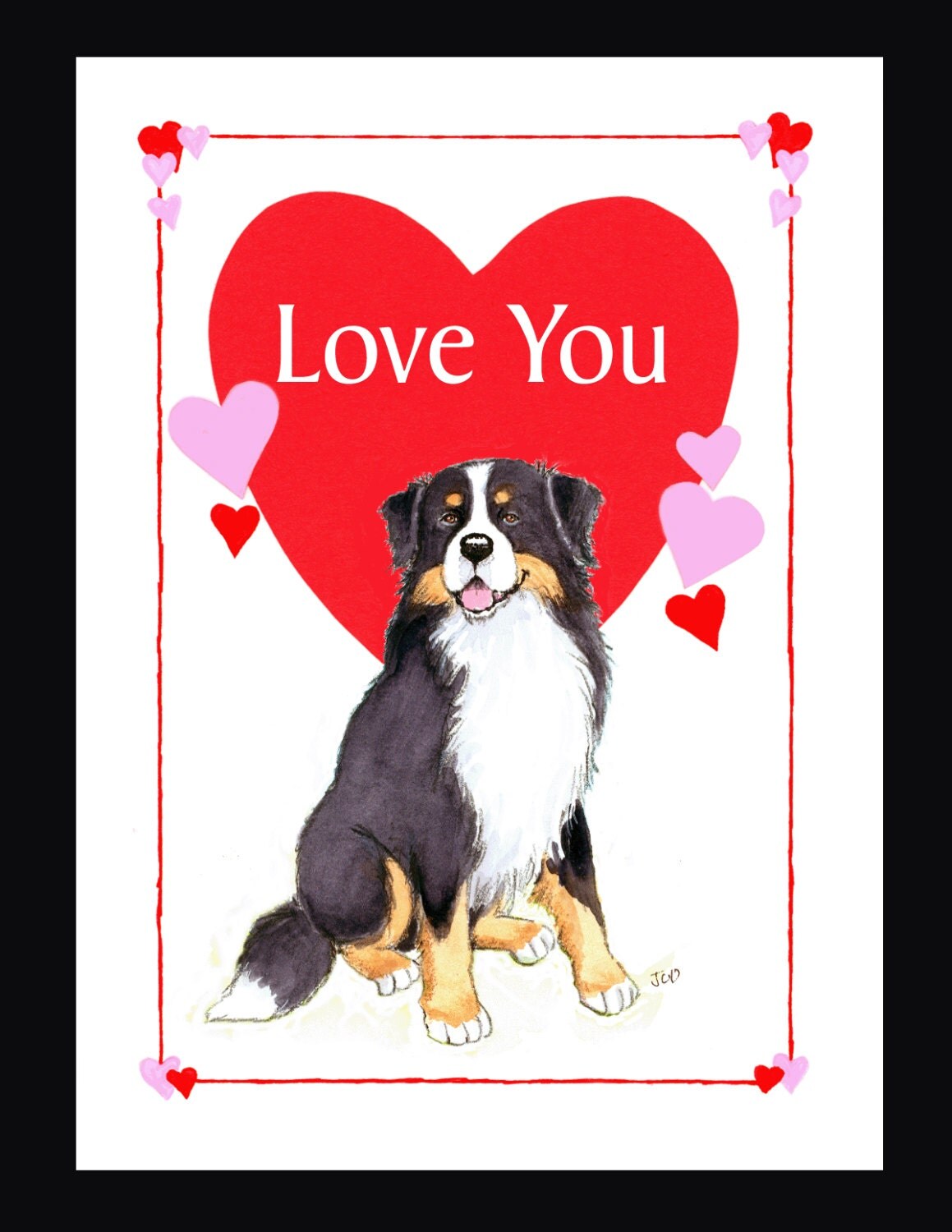 Bernese Mountain Dog Valentine Card