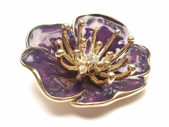 Antique brooch pin vintage Monet purple flower by ShoponSherman