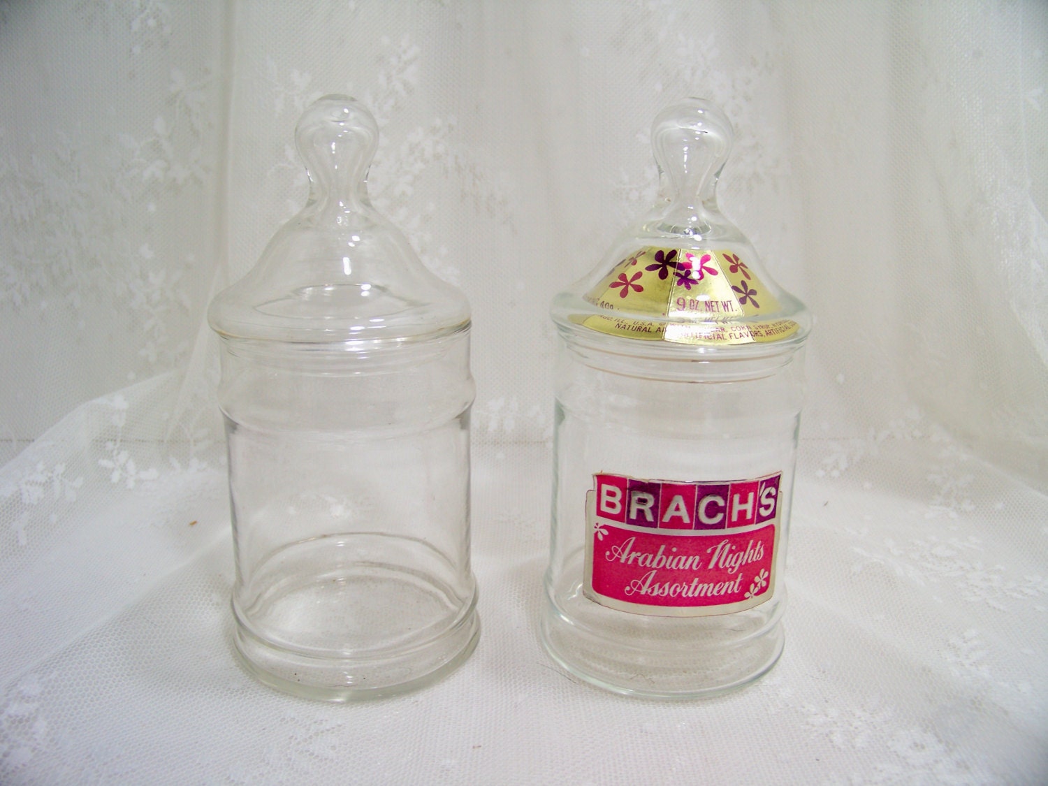 Vintage Candy Jar Set of 2 Brach's by SmakBoutique on Etsy