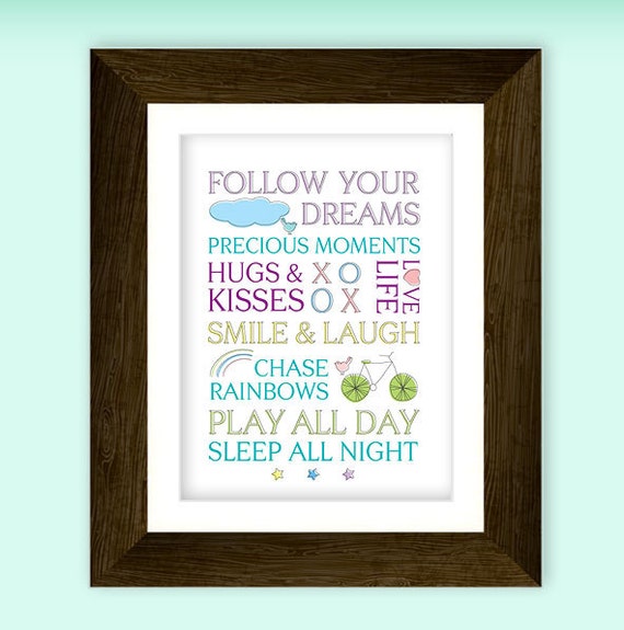 beautiful sayings nursery art printable for baby girl or baby