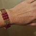 Red Jade beaded bracelet, beaded bracelet, elastic bracelet