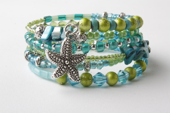 memory wire bracelet wrap bracelet starfish bracelet