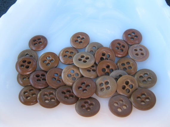 Lot Brown Buttons 4 Holes