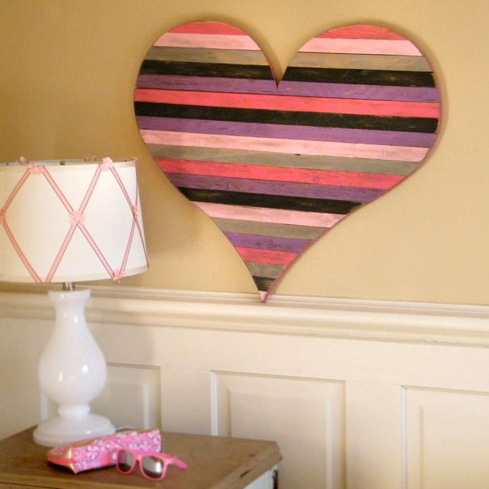 Wood Pallet Heart Large Heart Wall Art Wooden Heart Teen Room