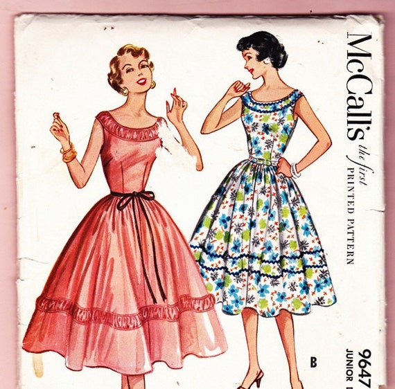 Print at Home Instant Download Vintage PDF pattern 1951 Vintage Dress with Bolero