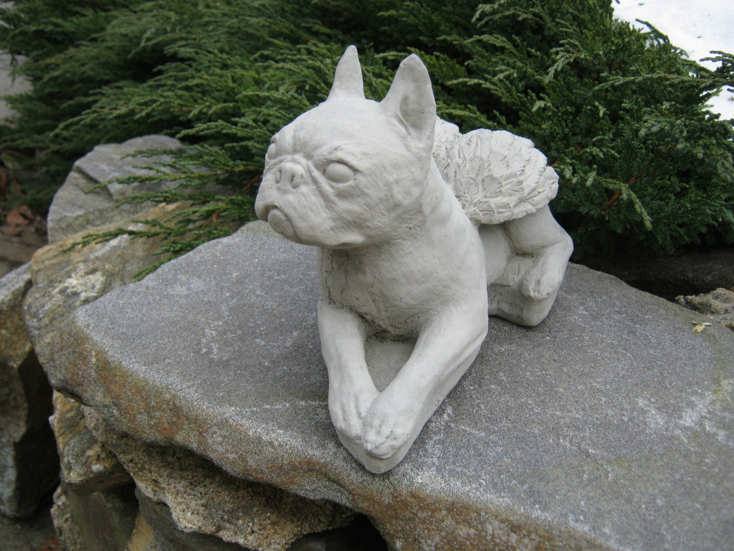 boston terrier yard statue