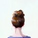5x7" hair art - bun print - "Top Knot 17"