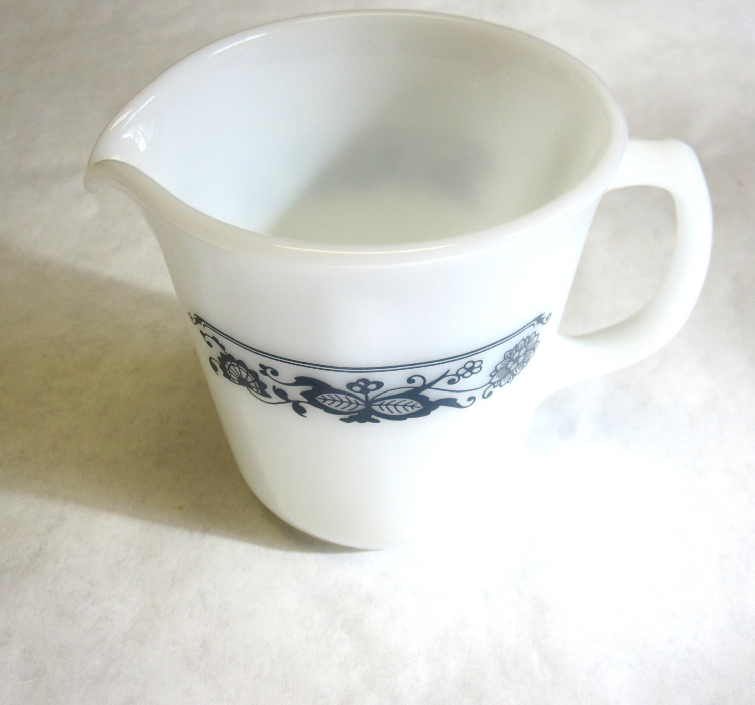 Pyrex Pitcher Floral Pattern Blue White