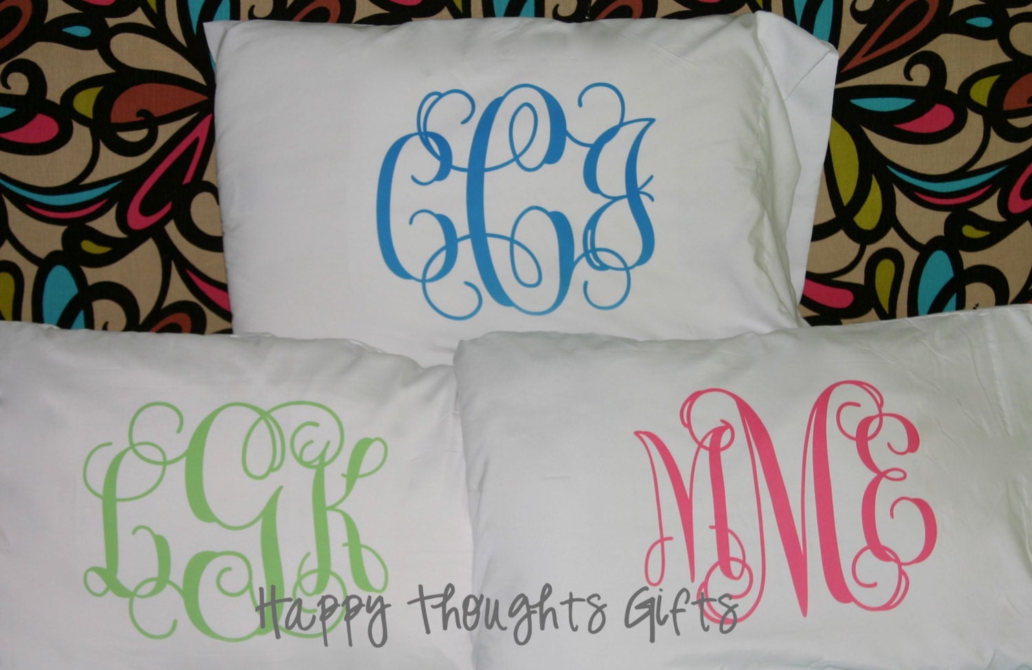 Monogrammed Pillowcase Personalized Pillowcase Monogrammed