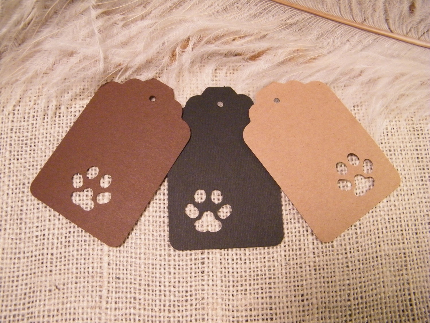24 Pet Paw Print Gift Tags Animal Lovers Birthday Party