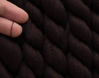 Deep Brown Silk Cashmere Cobweb Weight Recycled Yarn, SBL00089