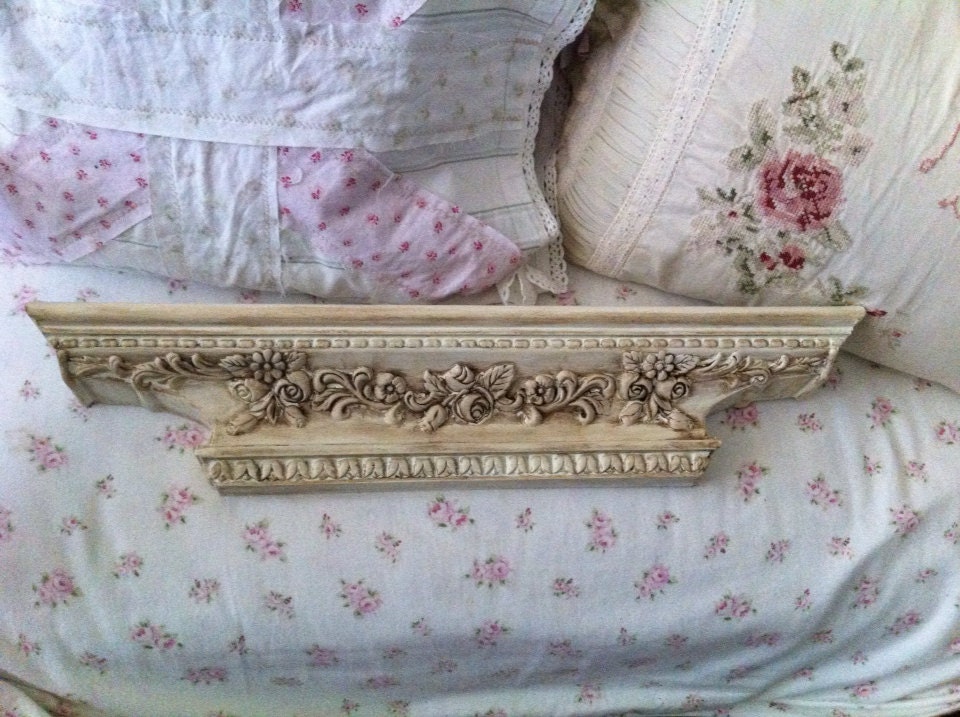 Vintage Plate Wall Shelf Cottage Chic Victorian by Shabbywhitecow