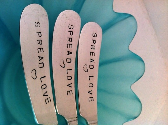Download Hand Stamped Vintage Spread Love with heart butter spreader