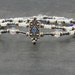 Swarovski Crystal Double Strand Stretch Bracelet Blue Pearl White