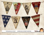 Vintage 4th of July Bunting Flags