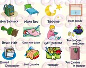 Items similar to 40 Digital Childrens or Toddlers Frameless Chore Card ...