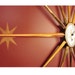 Sunburst Clock, 36", Metal, enamel, Key wind, Forestville, a real showstopper, spectacular vintage beauty, comes with the key
